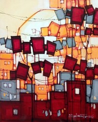 Salman Farooqi, 16 x 20 Inch, Acrylic on Canvas, Cityscape Painting, AC-SF-635